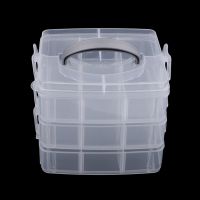 3 Tier Plastic Clear Jewelry Beads Organizer Box Storage Container Home Sewing Thread Craft Tools Case