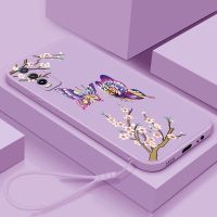 Casing VIVO 1811 1819 1820 1901 1904 1906 1907 1919 1920 V2032 V2026 V2042 Soft Liquid Silicone Beautiful Butterfly Pattern Phone Case Straight Edge Shockproof Cover