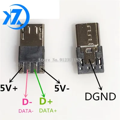 10PCS Micro USB 4Pin Male Plug connector For Data OTG line interface DIY data cable accessories