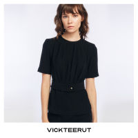 VICKTEERUT (ราคาปกติ 8,900-.) Re-Edition Short Sleeve Drape Blouse with Belt Detail เสื้อแขนสั้น จับเดรป ตกแต่งเข็มขัด