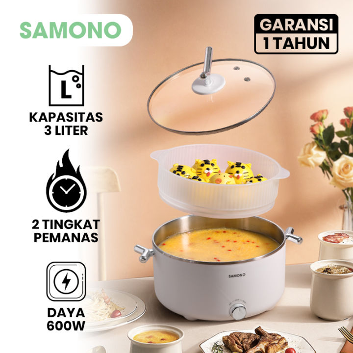 3L Panci Kompor Kukusan Elektrik Multifungsi Stainless Steel 600W ...