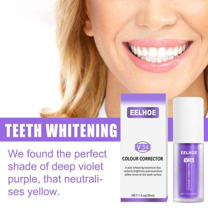 v34-colour-corrector-teeth-whitening-cream-toothpaste-30ml-remove-plaque-stains-care-toothpaste-freshen-breath-clean-yellow-tooth-dental-enamel-care-paste