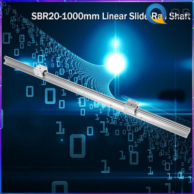 Office Stationery แบริ่งเชิงเส้นรางสไลด์คู่มือเพลา เพลาคู่มือสไลด์เชิงเส้น SBR20-1000mm Linear Slide Rail Shaft + 4pcs SBR20UU Baring Slide Block Hot 2ชิ้น