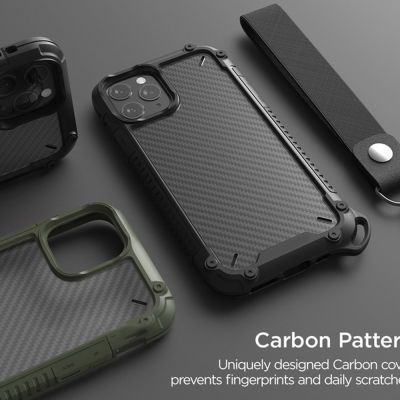 Armor Shockproof Lanyard for IPhone 13 12 7 Carbon Fibre Texture Anti-Shock Soft