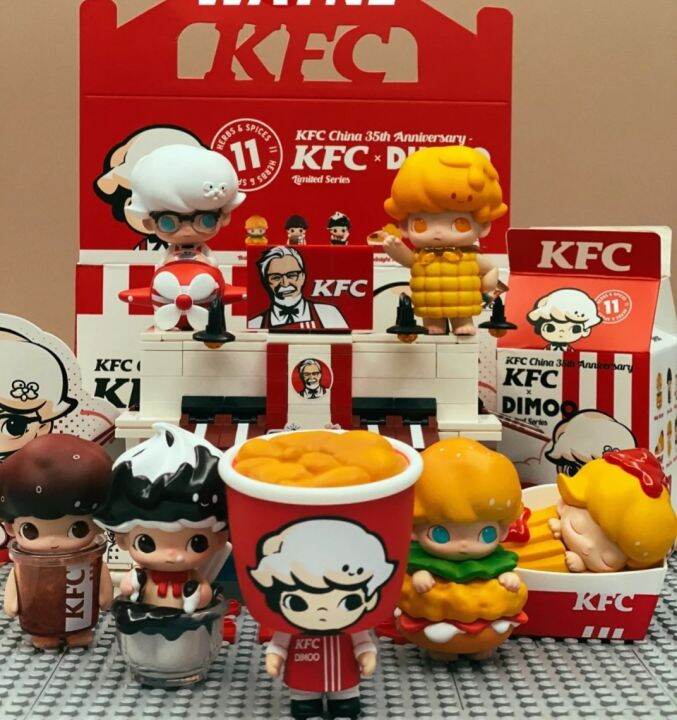 Popmart POP MART dimoo kfc co-branded blind box KFC hand-made doll tide ...