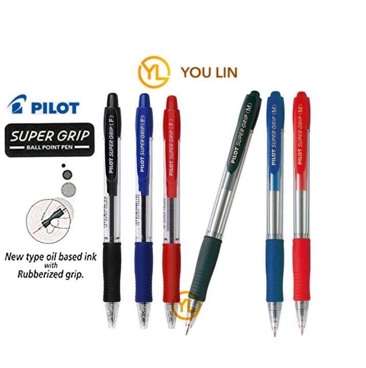Pilot Super Grip Ball Point Pen - Fine / Medium | Lazada