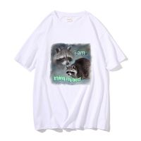 I Am Trying My Best Raccoon Word Art Meme Graphic T Shirt Men Summer Casual Oversized Tshirt Unisex Funny Raccoon T-Shirt S-4XL-5XL-6XL