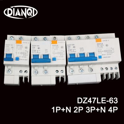 【❉HOT SALE❉】 quan59258258 1pn เบรกเกอร์ Dz47le-63 2P 3pn 4P สำหรับใช้ในครัวเรือนขนาดเล็กอุปกรณ์ป้องกันการรั่วไหลของกระแสไฟฟ้า