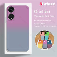 NIWINEE เคสฝาครอบเต็มตัว TPU ไล่ระดับสีสำหรับ OPPO Reno 8T 4G/Reno 8T 5G ซิลิโคนเคสนิ่มใส่โทรศัพท์ป้องกันกล้องวงจรปิดแบบสี DJ01-1กันกระแทก