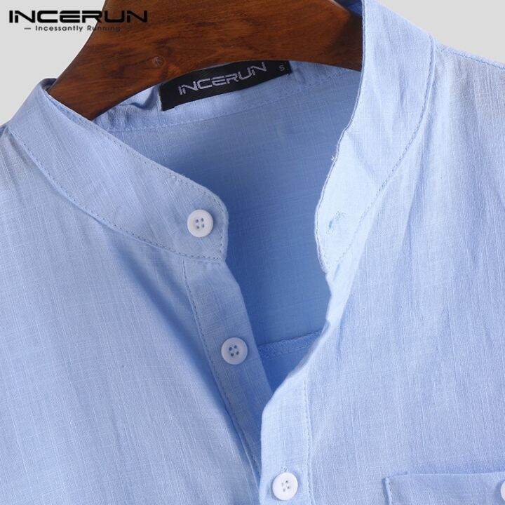 under-incerun-เสื้อเชิ้ตผ้าฝ้าย-เสื้อลำลองสำหรับผู้ชาย