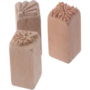 Pottery Stamps Wood Blocks Emboss Craft Modeling Ceramic Texture Clay Tools
