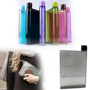 Botlte Paper Glass Flat Water Bottle Transparent Book Paper Pad Portable  Water Bottle Flat Drinks Kettle Bottle For Notebook