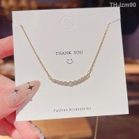 ? เครื่องประดับ Trill hot style zircon geometric titanium steel chain necklace female contracted niche senior design feeling clavicle temperament sautoir