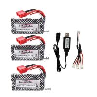 T PLUG 2S 7.4V 500mAh LiPo แบตเตอรี่14500พร้อมเครื่องชาร์จสำหรับ XLH xinlehong 9145ความเร็วสูง RC truc RC Cars