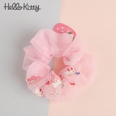 hellokitty genuine headdress cute girl printed hair ring head flower hair ornament rubber band fabric chiffon large intestine ring 【BYUE】