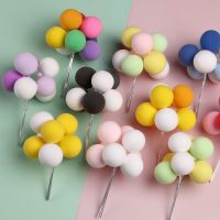 8 ชิ้น Ball Bundle สีสันดินเหนียวเค้ก Topper หมวก Cupcake สร้างสรรค์ธงวันเกิด Party Baby Shower ตกแต่งของหวาน-rangse22