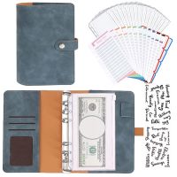 A6 Binder Classeur Budget PU Leather Planner Pockets Cash Envelope Organizer System Clear Zipper Expense Sheets Notebook Accesso Note Books Pads