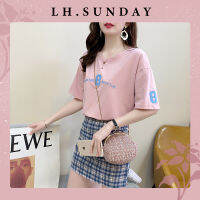 LH.Sunday  เสื้อยืดแฟชั่นเรียบๆ  ลุคสปอร์ต สีสันสดใส่ใครไม่มีก็รีบมาตำกันนะจ้าาาา