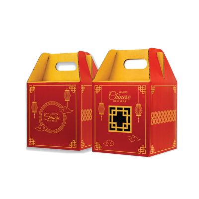 กล่องตรุษจีน กล่องผลไม้ กล่องของขวัญ กล่องปีใหม่จีน กล่องหูหิ้ว กล่องเทศกาลตรุษจีน แพค 10 ใบ