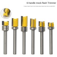 【LZ】 1PC 6mm Shank Template Trim Hinge Mortising Router Bit Straight end mill trimmer cleaning flush trim Tenon Cutter forWoodworking