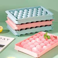 33-grid Self-made Ice Box Ice Box Grinding Tool Refrigerator Tool Household Cover With Ice-making Grinding Auxiliary Box Creative Box Ice-making Food W6R2