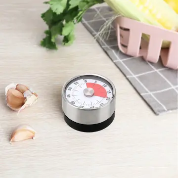 Basics Mechanical Magnetic Timer Stainless Steel Mechanical Kitchen Timer  Magnet 60 Minutes Countdown Cooking Clock Alarm Time