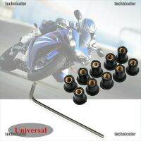 TCPH 10PCS Motorcycle Windscreen Windshield Fairing Bolt Screw Kit Well Nuts M5 15mm Wholesale