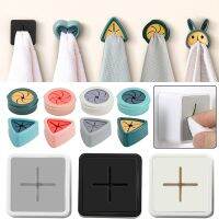 Self Adhesive Towel Plug Holder Wall Mounted Bathroom Towel Hook Storage Rack Waterproof Kitchen Rag Dishcloth Clip Organizer Bathroom Counter Storage