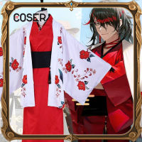 【COSER 77】Csp LUXIEM Vox Akuma ชุดคอสเพลย์ ชุดกิโมโน แขนยาว 2022 สําหรับปาร์ตี้ฮาโลวีน NIJISANJI Vtuber