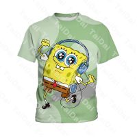 SpongeBob SquarePants 3D printing children 3-13 years old childrens short-sleeved T-shirt casual shirt boys fashion T-shirt