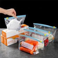 10Pcs Reusable Zipper Bag Stand Up Zip Shut Plastic Freezer Bag Fruit Vegetable Ziplock Kitchen Food Storage Bag Organizer Pouch