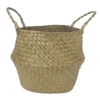 Handmade Bamboo Storage Baskets Nordic Foldable Laundry Straw Wicker Rattan Seagrass Belly Garden Flower Pot Planter Basket