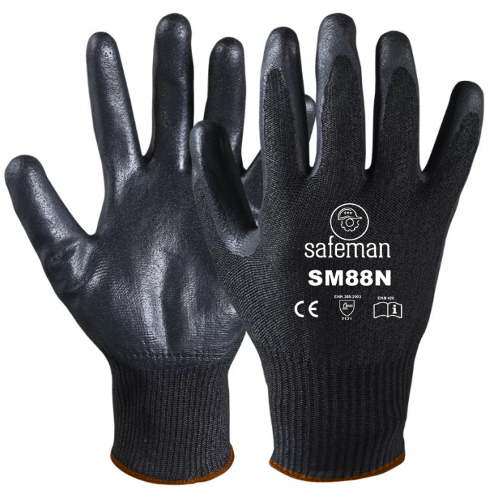 SM88N POLYESTER LINER WITH NITRILE COATED PALM AND FINGERS (King's
