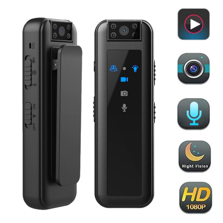 Mini Wearable Body Camera HD 1080P Support 256GB Memory Card Portable ...