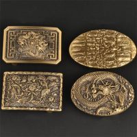 Mens 3D Heavy Metal Solid Brass Belt Buckles Vintage Floral Luxury Quality Handmade Belt Buckles for 4cm Width PU Leather Belts Belts