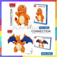 Charmander &amp; Charizard ฮิโตคาเงะ ลิซาร์ดอน Pokemon โปเกมอน size Extra Jumbo - ตัวต่อ นาโนบล็อก Nanoblock 66013 66014