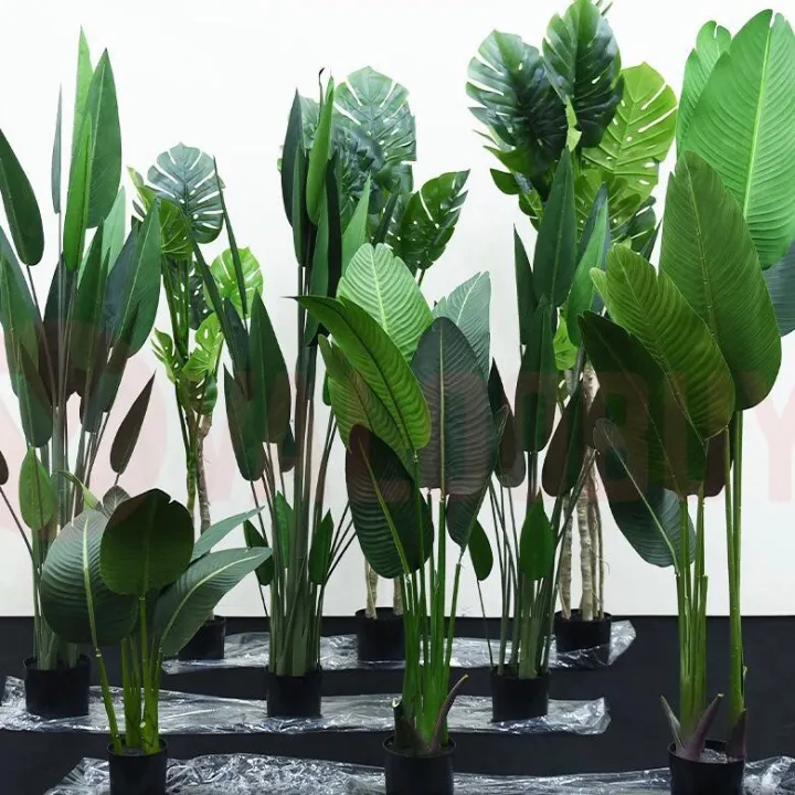 Artificial Plants Tropical Leaves Banana Tree Faux Palm Leaf Of Plant
