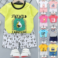 Terno For Kids Summer Cute Baby Kids Boys Girls Cartoon Cotton Kids Baby Girls Shirt +Pants 2Pcs Suits