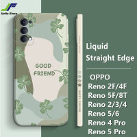 JieFie ดอกไม้กรณีโทรศัพท์สำหรับ OPPO Reno 2F / 4F / 5F / 8T / 2 / 3 / 4 / 4 Pro / 5 / 5 Pro / 6 แฟชั่นที่มีสีสันจับคู่ Soft TPU ตรงขอบกรณี