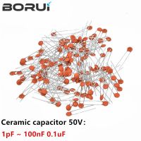 100pcs Ceramic capacitor 50V 1pF ~ 100nF 0.1uF 104 4.7PF 10PF 22PF 33PF 47PF 100PF 101 220PF 221 330PF 470PF 1NF 103 47NF 473 WATTY Electronics