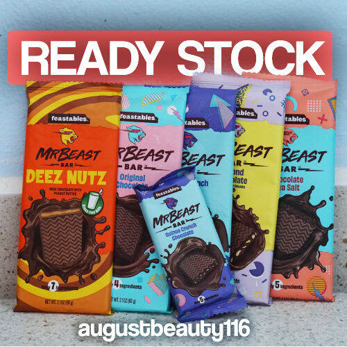 Feastables MrBeast Original Chocolate Bars - Made with Organic Cocoa. Plant  Based with Only 4 Ingredients, 10 Count