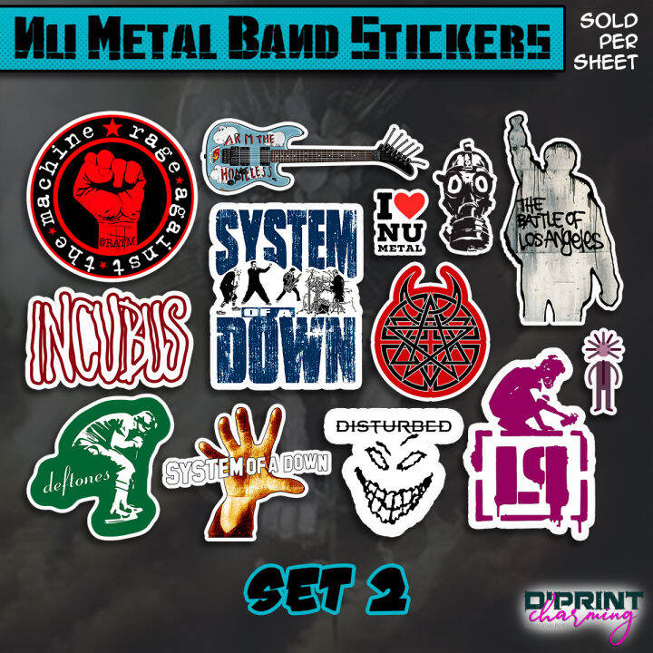 Nu Metal Rock Bands - Laminated Waterproof Vinyl Stickers (sold per ...