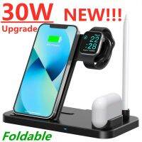 ZZOOI 30W  Fast Wireless Charger Dock Station For iPhone 13 12 11 XS XR X 8 Apple Watch 7 6 5 4 3 Pencil AirPods Pro Charging Stand