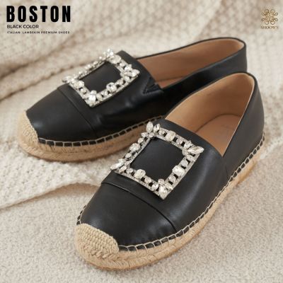 รองเท้าหนังแกะ รุ่น Boston Black color (สีดำ)