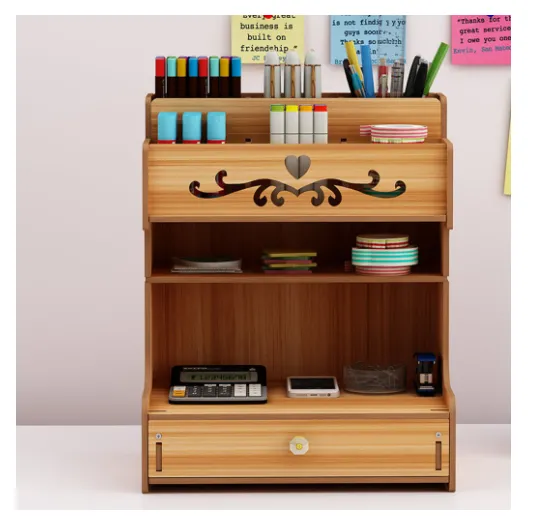 B1 Wooden Desk Organizer Multi-Functional DIY Pen pencil Holder Box Desktop  Stationary Home