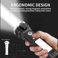 Multi-function Portable Super Bright Flashlight Outdoor Cycling Camping Rechargeable Magnetic Flashlight With Window Breaker