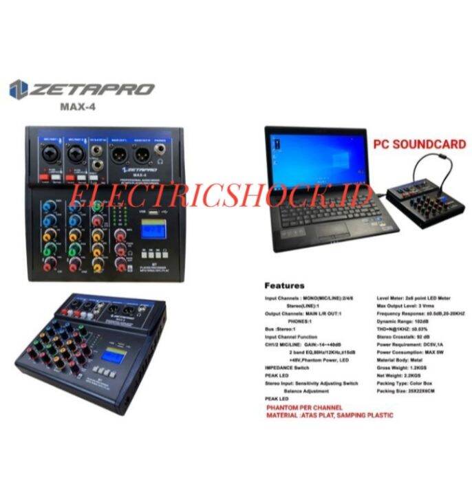 MIXER AUDIO ZETAPRO MAX 4 ORIGINAL Lazada Indonesia