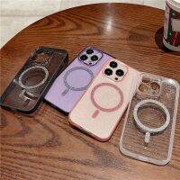 （A New sale）▼ เคสโทรศัพท์กากเพชรแสงดาวสำหรับ iPhone 14 Plus Casing Magnetik Pro Max 12 13ฝาหลังแบบใสกันกระแทก