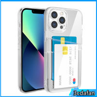 โปร่งใสแฟชั่นเคสโทรศัพท์ช่องเสียบบัตรคู่สำหรับ IPhone 14 13 12 11 Pro Max XS Max XR 7 8 Plus ฝาครอบหลังกันกระแทกสุดหรู