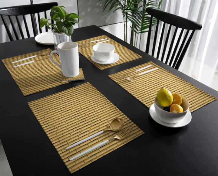 4-6-pcs-placemat-brown-bamboo-pattern-table-mat-for-dining-table-kitchen-accessories-coffee-tea-coaster
